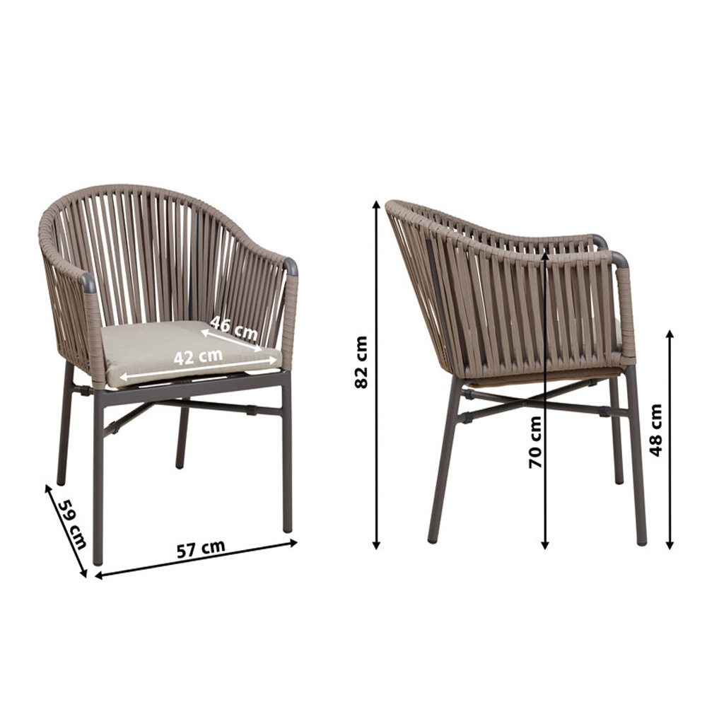 Terrassenstuhl Ramila-48 Taupe