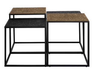 Couchtisch Ely Set von 4 (Black/gold)