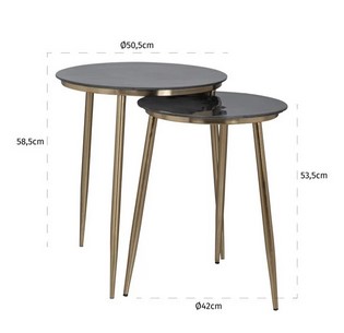 Ecktisch Finley Set von 2 (Gold)