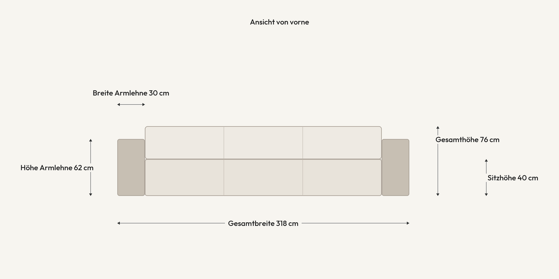 Modulares Outdoorsofa Moduvano One 4-teilig mit Ecke | 318 cm - Palma 604