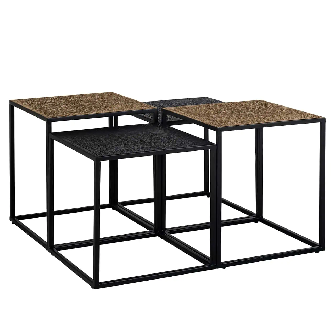 Couchtisch Ely Set von 4 (Black/gold)