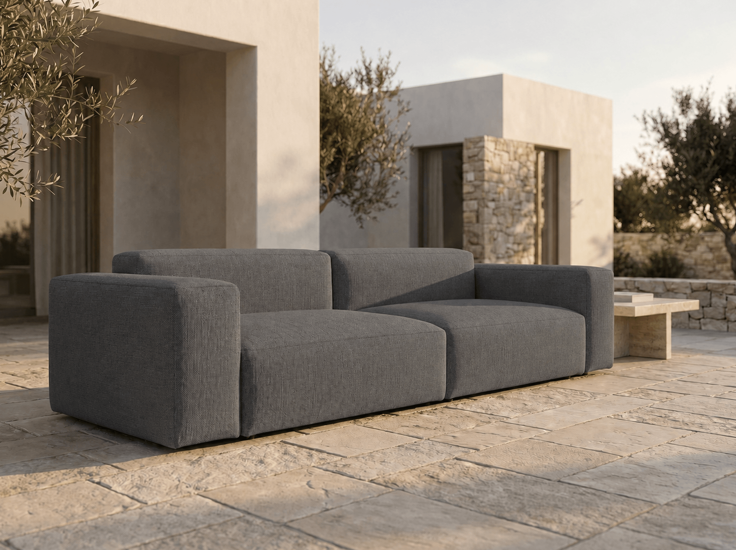 Modulares Outdoorsofa Moduvano One 2-teilig | 292 cm - Palma 628
