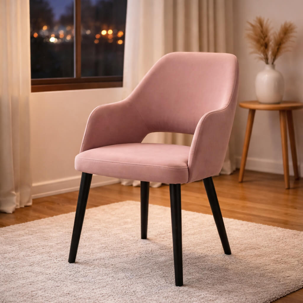 Vollpolsterstuhl mit Holzbeinen KDKS-A-200 - Milieubild Einzeln