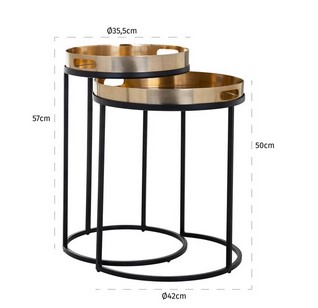 Ecktisch Lewis Set von 2 (Gold)