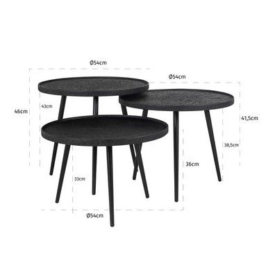 Couchtisch Oxford Set von 3