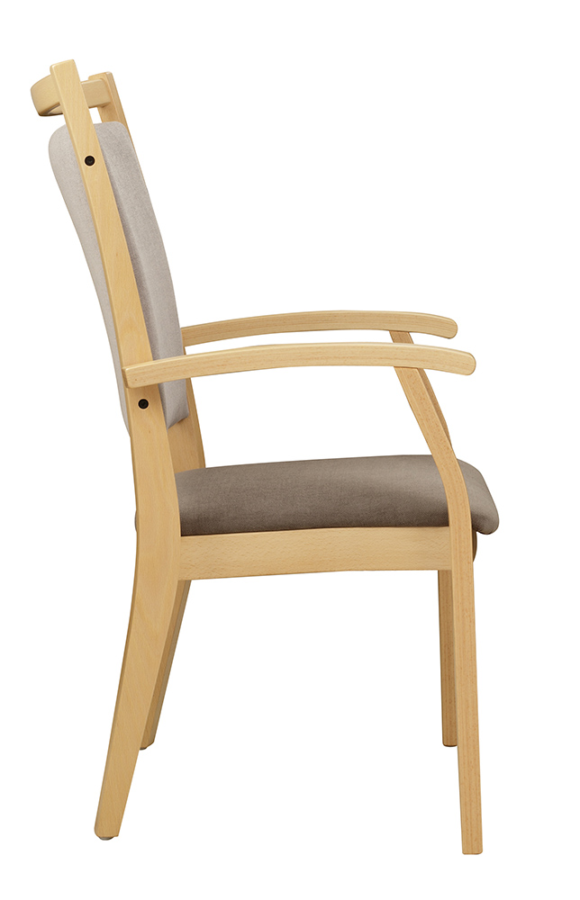 Beizton: Buche natur | Bezug Rücken: Gala-Light-grey | Bezug Sitz: Gala-Elephant