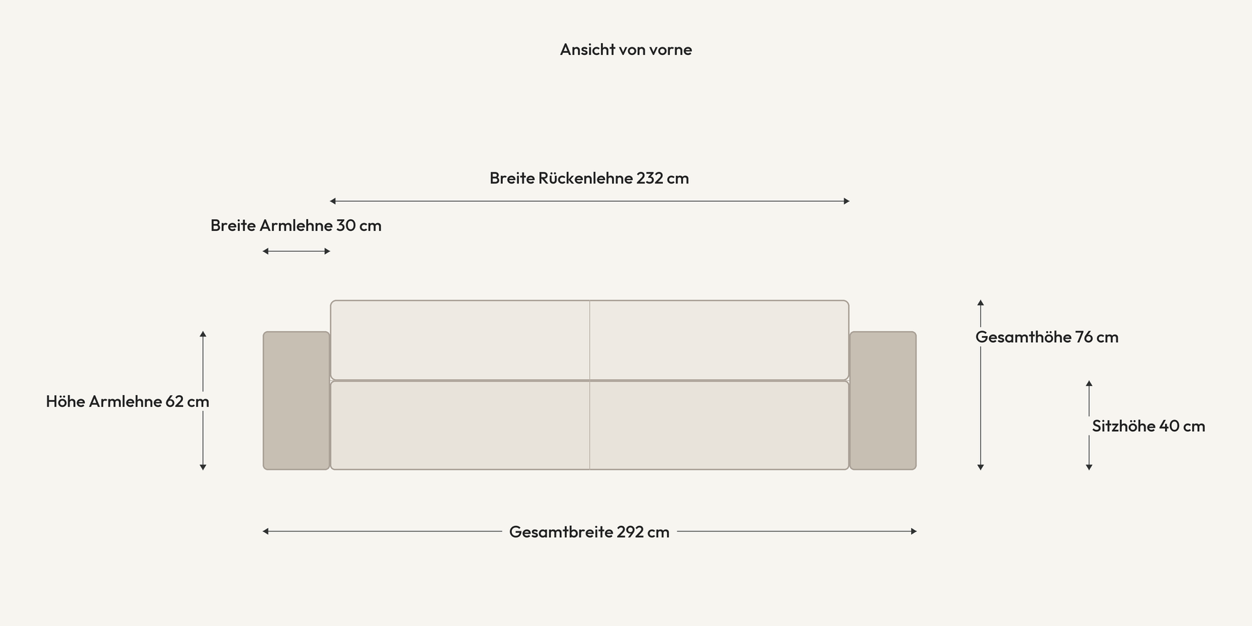 Modulares Outdoorsofa Moduvano One 2-teilig | 292 cm - Palma 616