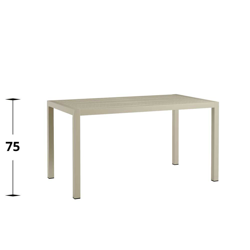 Metalltisch Crotone Greige Tisch 140