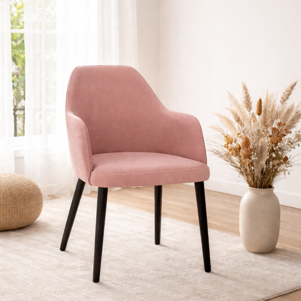 Vollpolsterstuhl mit Holzbeinen KDKS-A-100 - Milieubild Einzeln