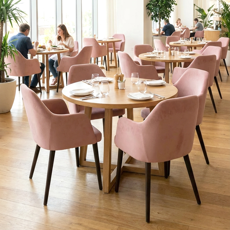 Vollpolsterstuhl mit Holzbeinen KDKS-A-100 - Milieubild Restaurant