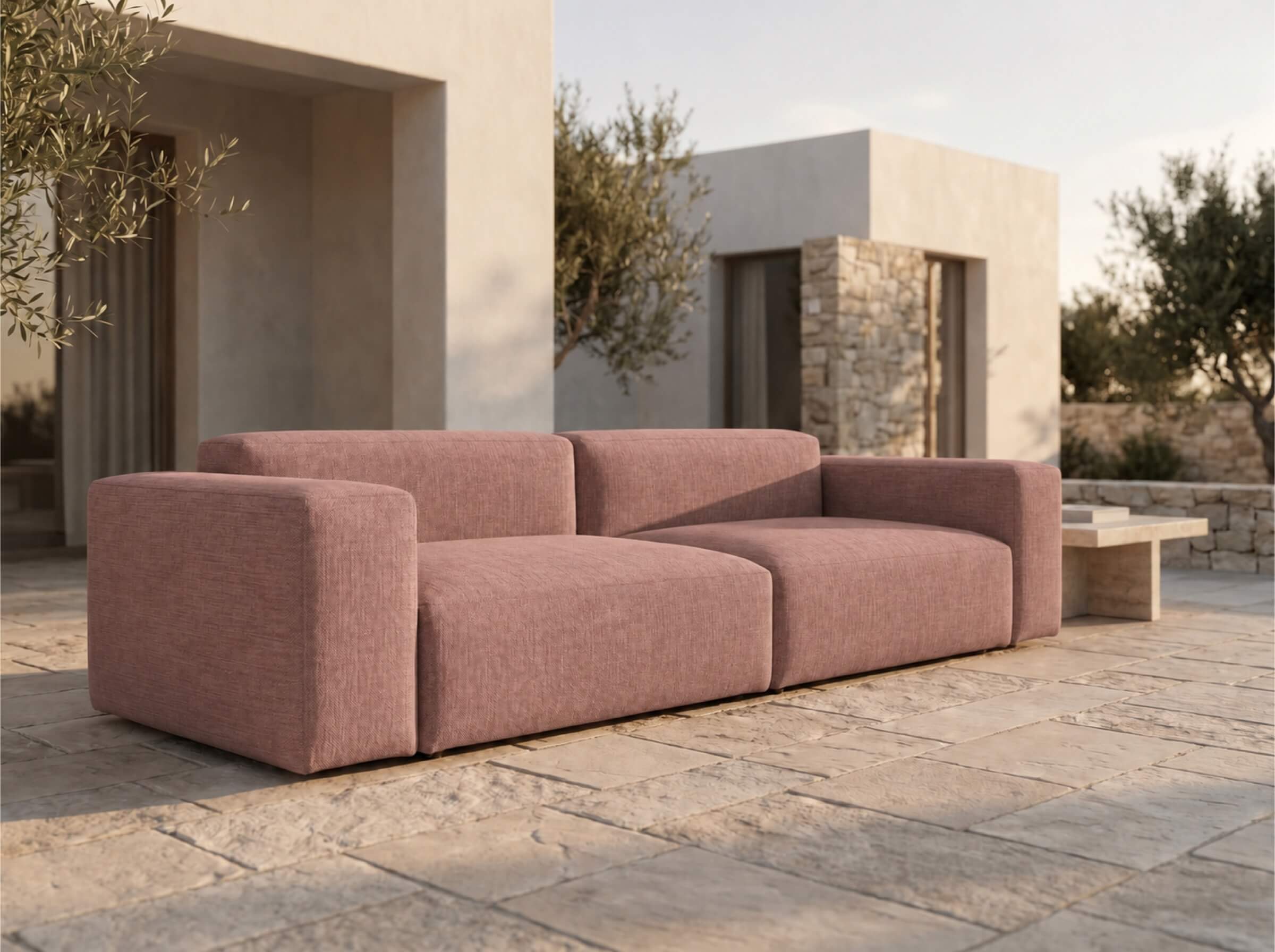 Modulares Outdoorsofa Moduvano One 2-teilig | 292 cm - Palma 611