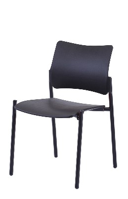 Gestell: Metall | Sitz / Rücken: Kunststoff (Schwarz)