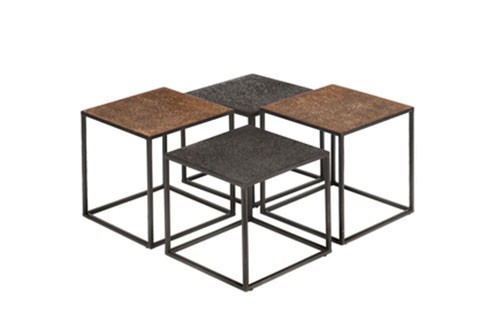 Couchtisch Ely Set von 4 (Black/gold)